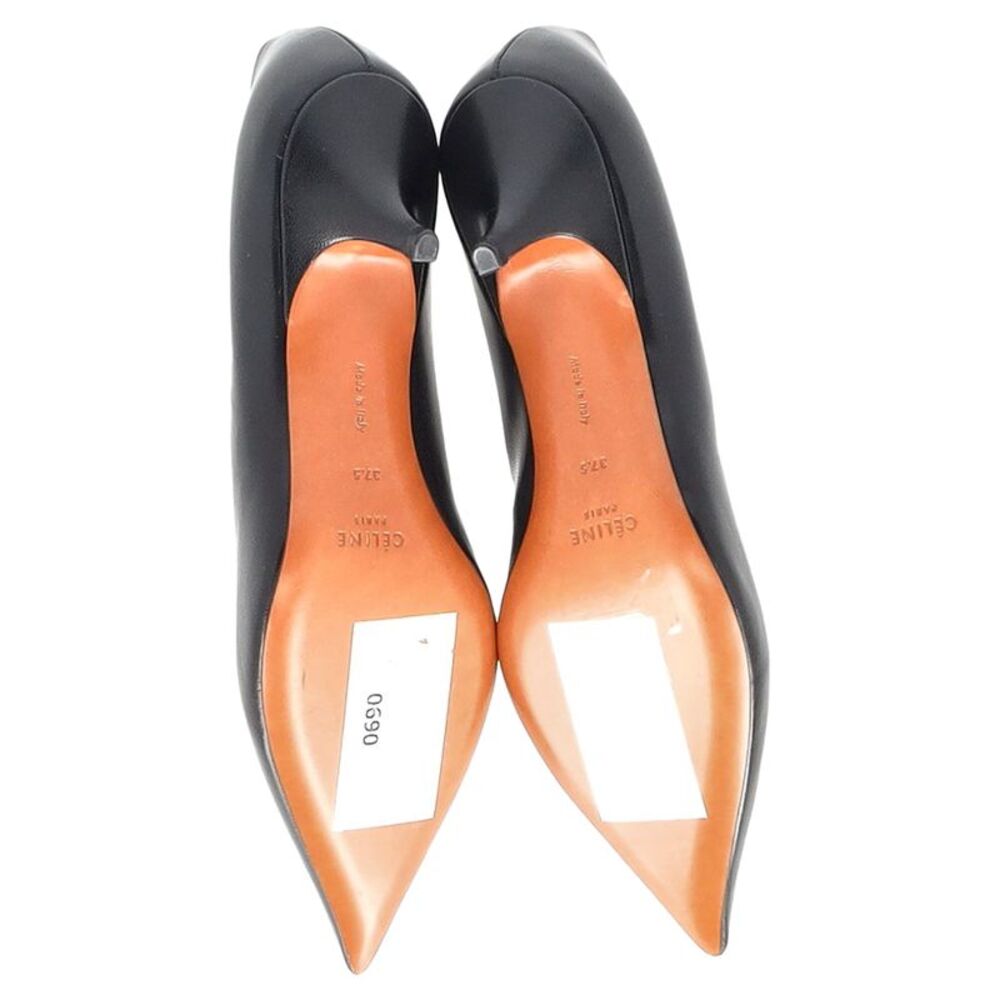 Celine V Neck Pointed Toe Pumps in Black Leather - Picture 6 of 6